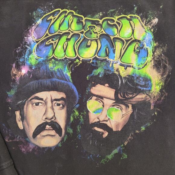 Cheech-&-Chong Shirt Womens Large 21x25 Black - Picture 7 of 14